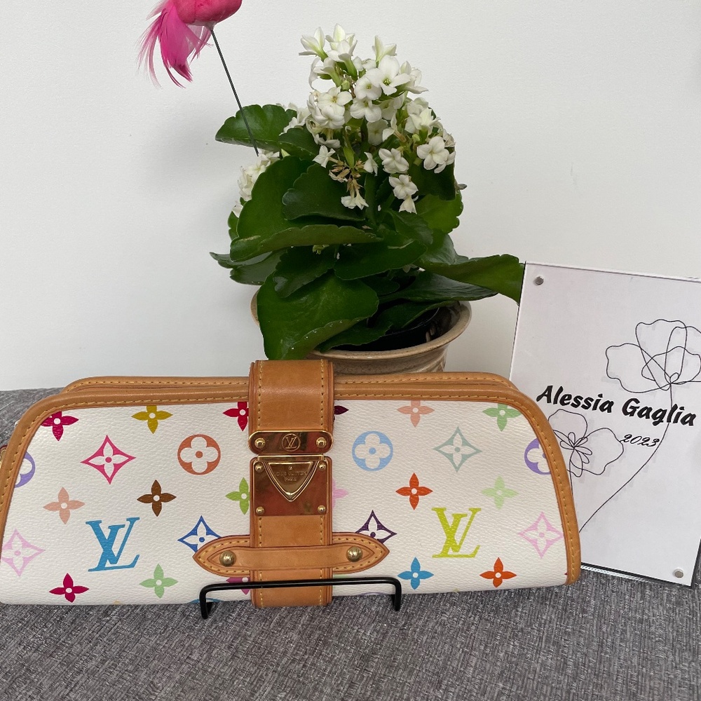 Louis Vuitton Shirley Clutch Murakami Blanc